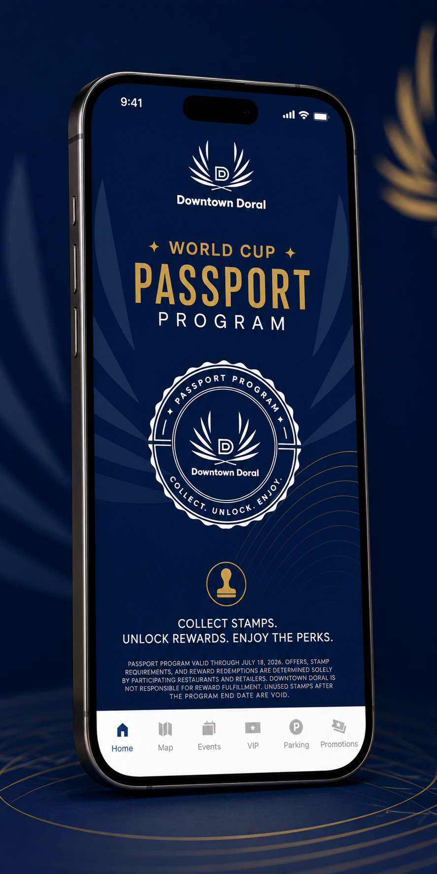 The Downtown Doral World Cup Passport in the Downtown Doral app